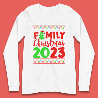 Family Christmas 2023 Merry Christmas Squad Xmas Matching Costume Long Sleeve T Shirt