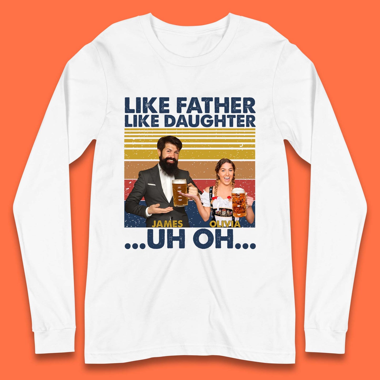 Personalised Like Father Like Daughter Long Sleeve T-Shirt