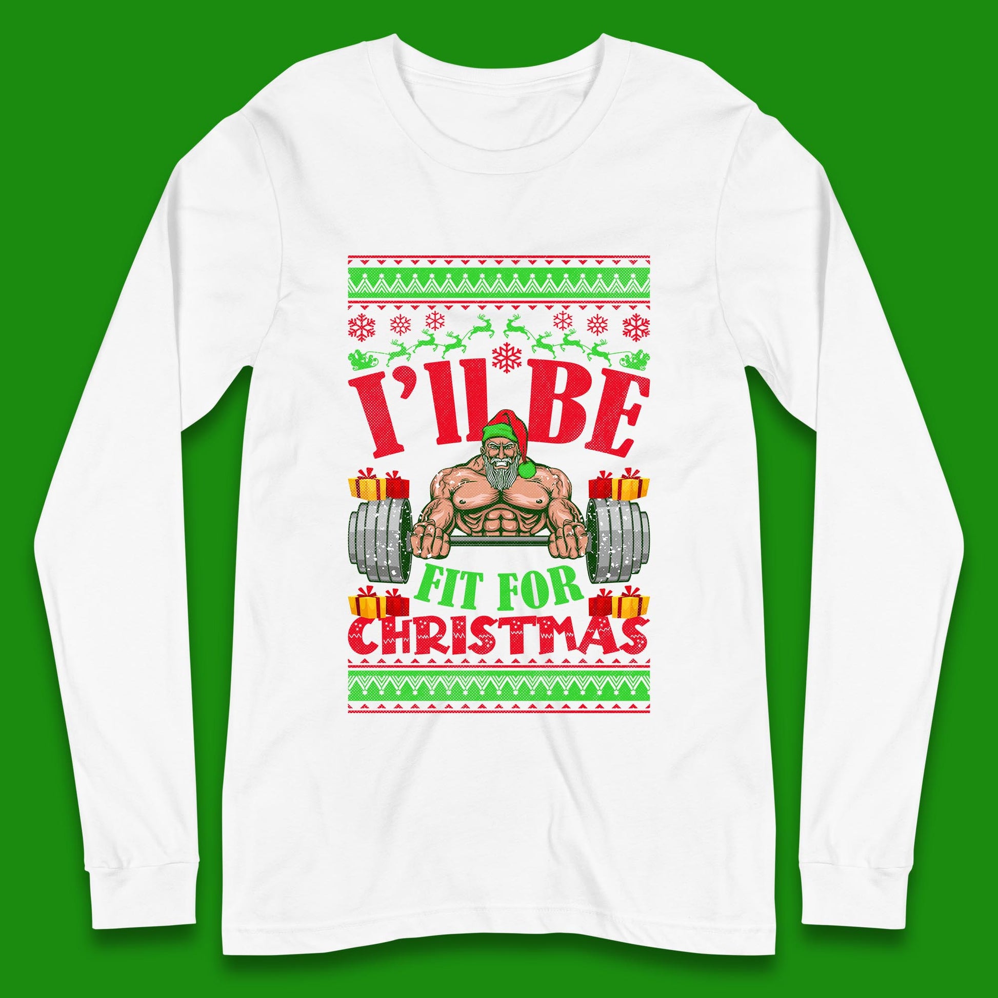 christmas gym long sleeve t shirt