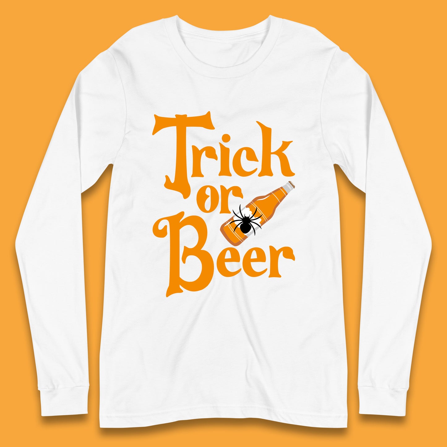 Trick Or Beer Halloween Drinking Beer Lover Drinker Halloween Party Long Sleeve T Shirt