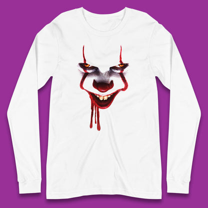Pennywise Clown IT Chapter 2 Halloween Horror Movie Character Long Sleeve T Shirt