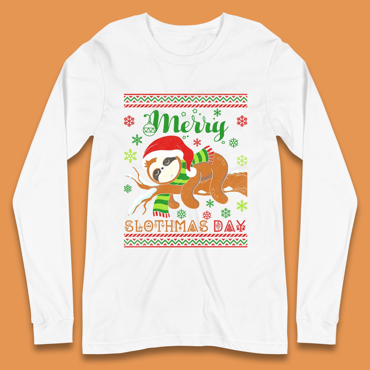sloth christmas long sleeve t shirt