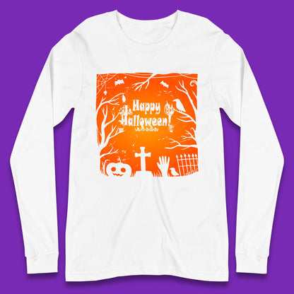 Happy Halloween Witch Hand Cross Sign Scary Pumpin Spooky Terrific Halloween Night Long Sleeve T Shirt