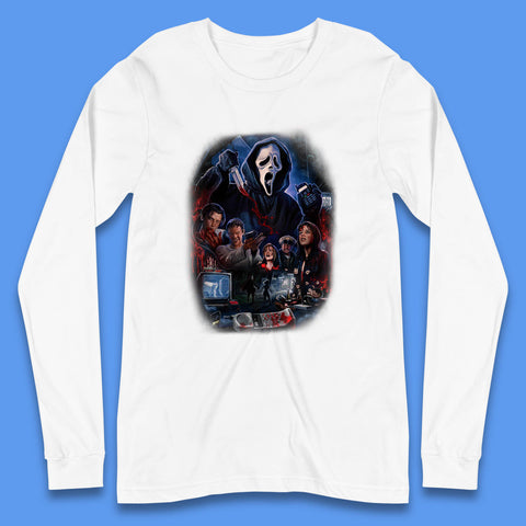The Scream Movie Poster Ghostface Halloween Ghost Face Scream Horror Movie Character Long Sleeve T Shirt