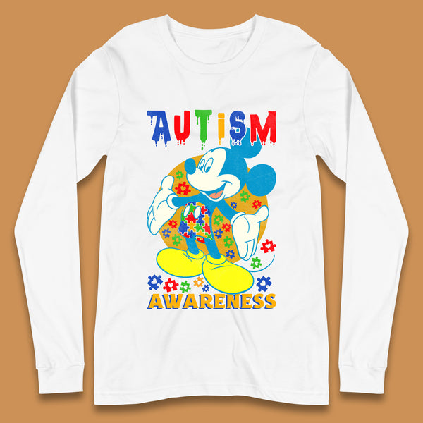 Autism Awareness Mickey Mouse Long Sleeve T-Shirt