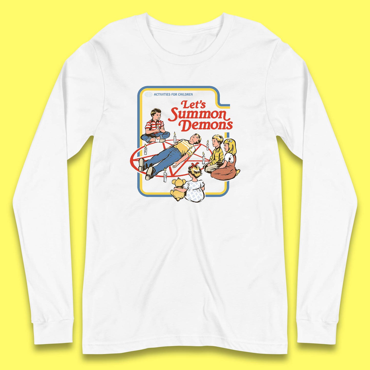 Let's Summon Demons Creepy Incantation Halloween Comic Funny Dark Humor Long Sleeve T Shirt