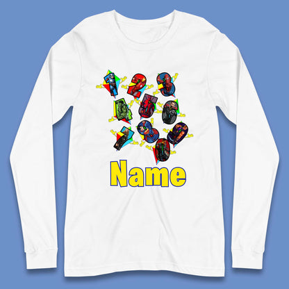 Personalised Number Day Superheroes Superheroes Long Sleeve T-Shirt