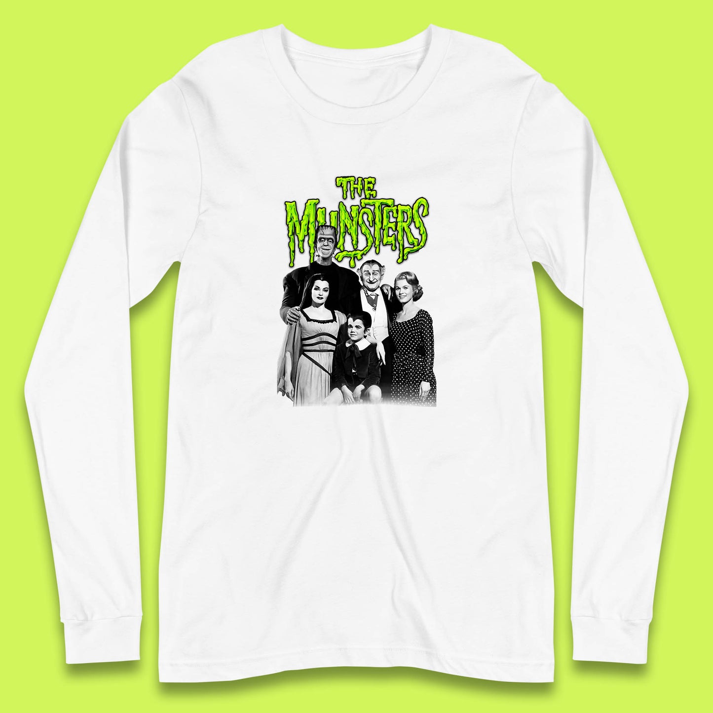 Vintage The Munsters Family TV Series Halloween Frankenstein Horror Scary Long Sleeve T Shirt