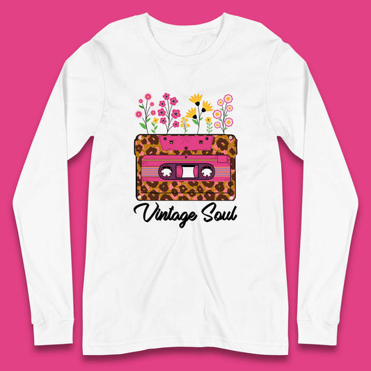 Vintage Soul Western Floral Cassette Tape Retro Wildflower Music Mixtape 80’s 90's Country Music Nostalgia Long Sleeve T Shirt
