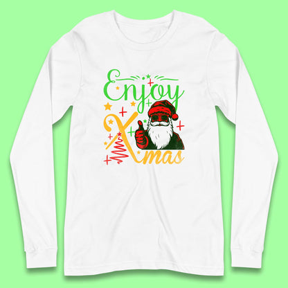 santa claus thumbs up christmas long sleeve t shirt