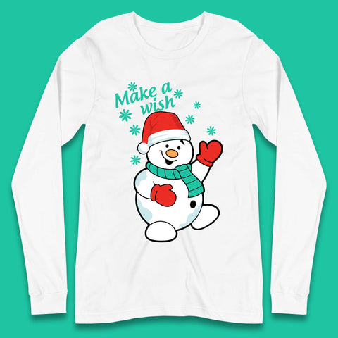 Make A Wish Snowman Christmas Long Sleeve T-Shirt