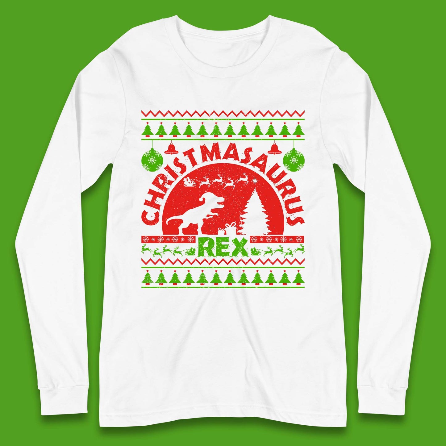 Christmasaurus Rex Long Sleeve T-Shirt