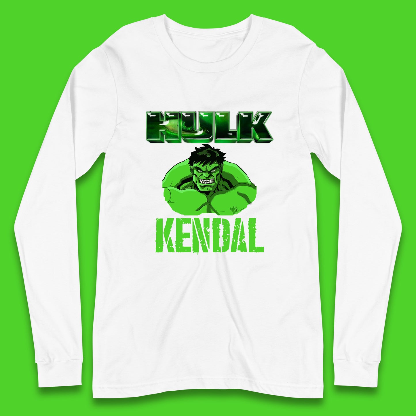 Personalised Hulk Your Name Marvel’s The Incredible Hulk  Marvel Avengers Hulk Giant Man Angry Hulk Superhero Long Sleeve T Shirt