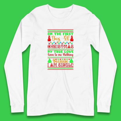 christmas single quote long sleeve t shirt