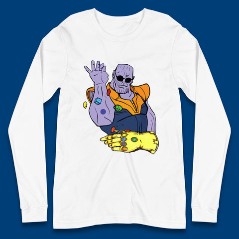 Thanos Infinity Stones Bae Avengers Infinity War Salt Bae Thanos Spoof Marvel Comics Infinity Gauntlet Long Sleeve T Shirt