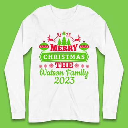 Personalised Family Christmas Long Sleeve T-Shirt