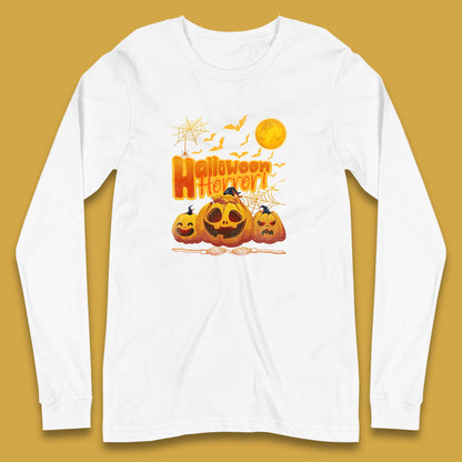 Happy Halloween Jack-o-lantern Horror Scary Monster Pumpkins Long Sleeve T Shirt