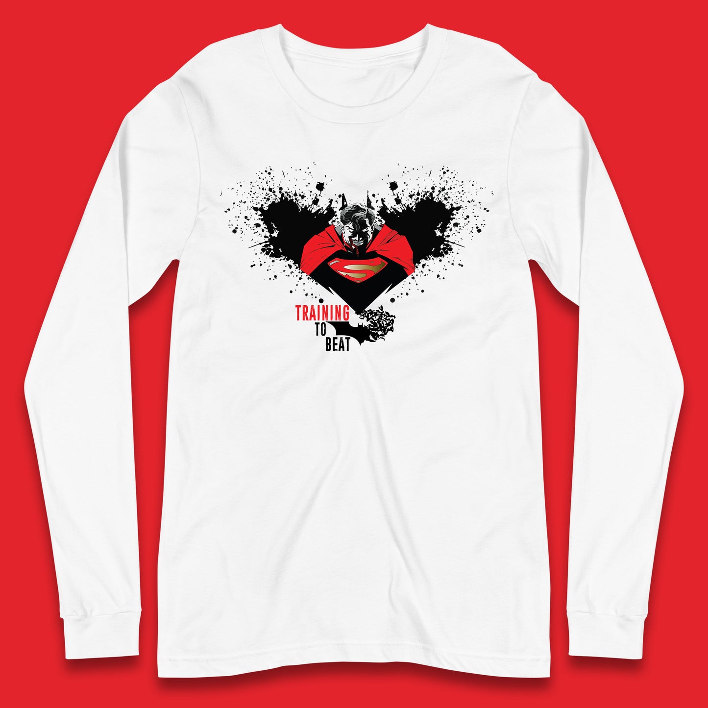 Superheros DC Comics Action Adventure Movie Character Superman And Batman Training To Beat Batman Superman Logo Long Sleeve T Shirt