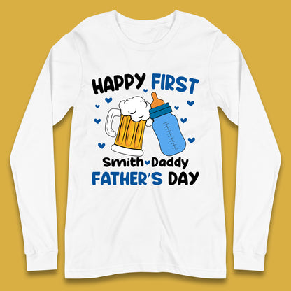 Personalised Happy First Father's Day Long Sleeve T-Shirt