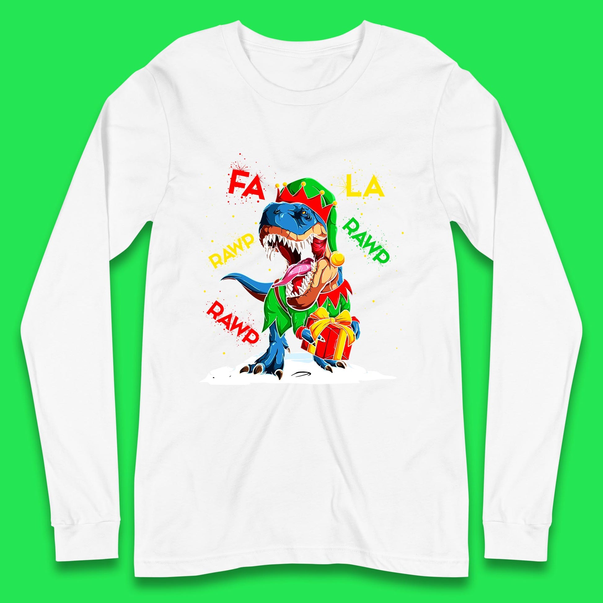 christmas dinosaur long sleeve t shirt