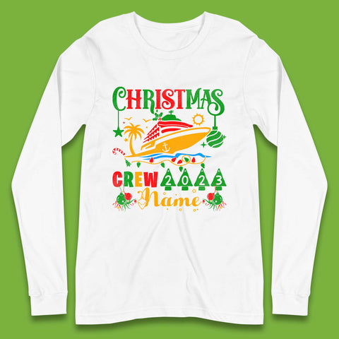 Personalised Cruise Crew Christmas Long Sleeve T-Shirt