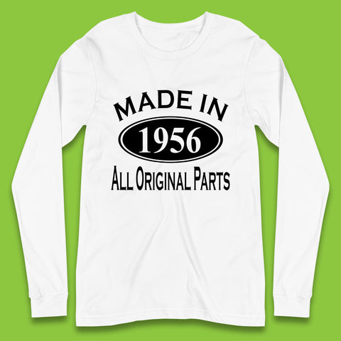 Made In 1956 All Original Parts Vintage Retro 67th Birthday Funny 67 Years Old Birthday Gift Long Sleeve T Shirt