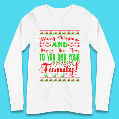 merry christmas family long sleeve t shirt