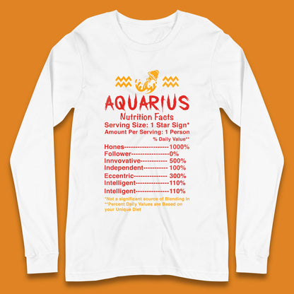 Aquarius Nutrition Facts Long Sleeve T-Shirt
