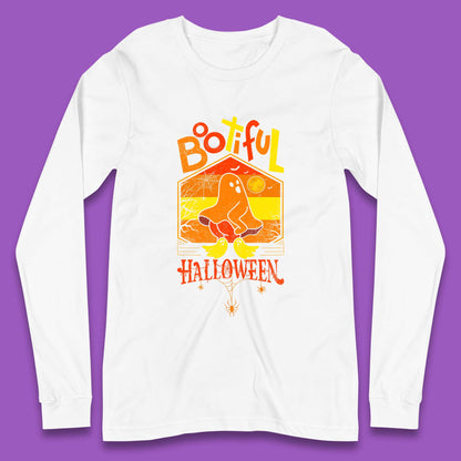Bootiful Halloween Funny Ghost Big Butt Thick Halloween Ghost Booty Funny Humor Offensive Long Sleeve T Shirt