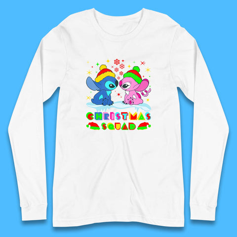 Christmas Squad Disney Christmas Stitch And Angel Xmas Lilo & Stitch Long Sleeve T Shirt