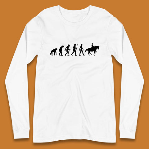 Horse Riding Evolution Equestrian Horse Racing Jockey Long Sleeve T Shirt
