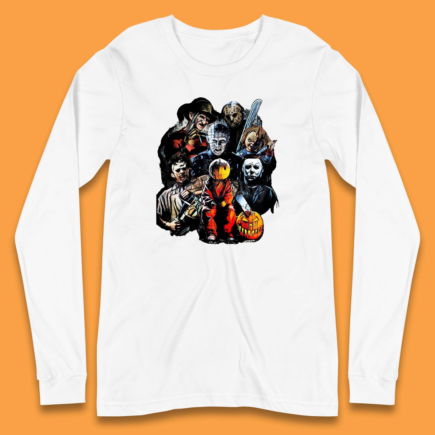 Halloween Horror Movie Characters Friends Halloween Villians Serial Killers Long Sleeve T Shirt