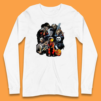 Halloween Horror Movie Characters Friends Halloween Villians Serial Killers Long Sleeve T Shirt