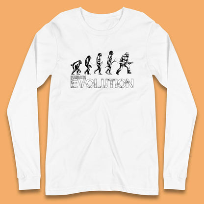 Fireman Evolution Funny Fire Brigade Service Firefighter Long Sleeve T Shirt