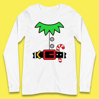 christmas elf costume long sleeve t shirt