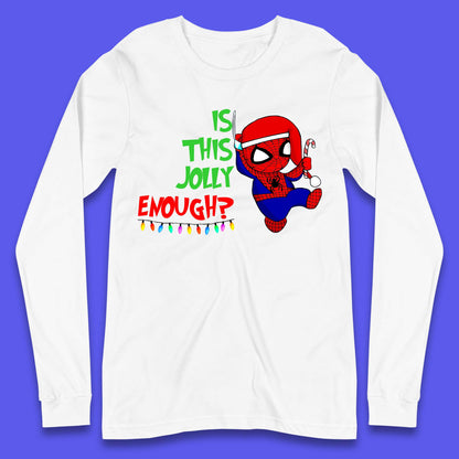 Jolly Enough Spiderman Christmas Long Sleeve T-Shirt