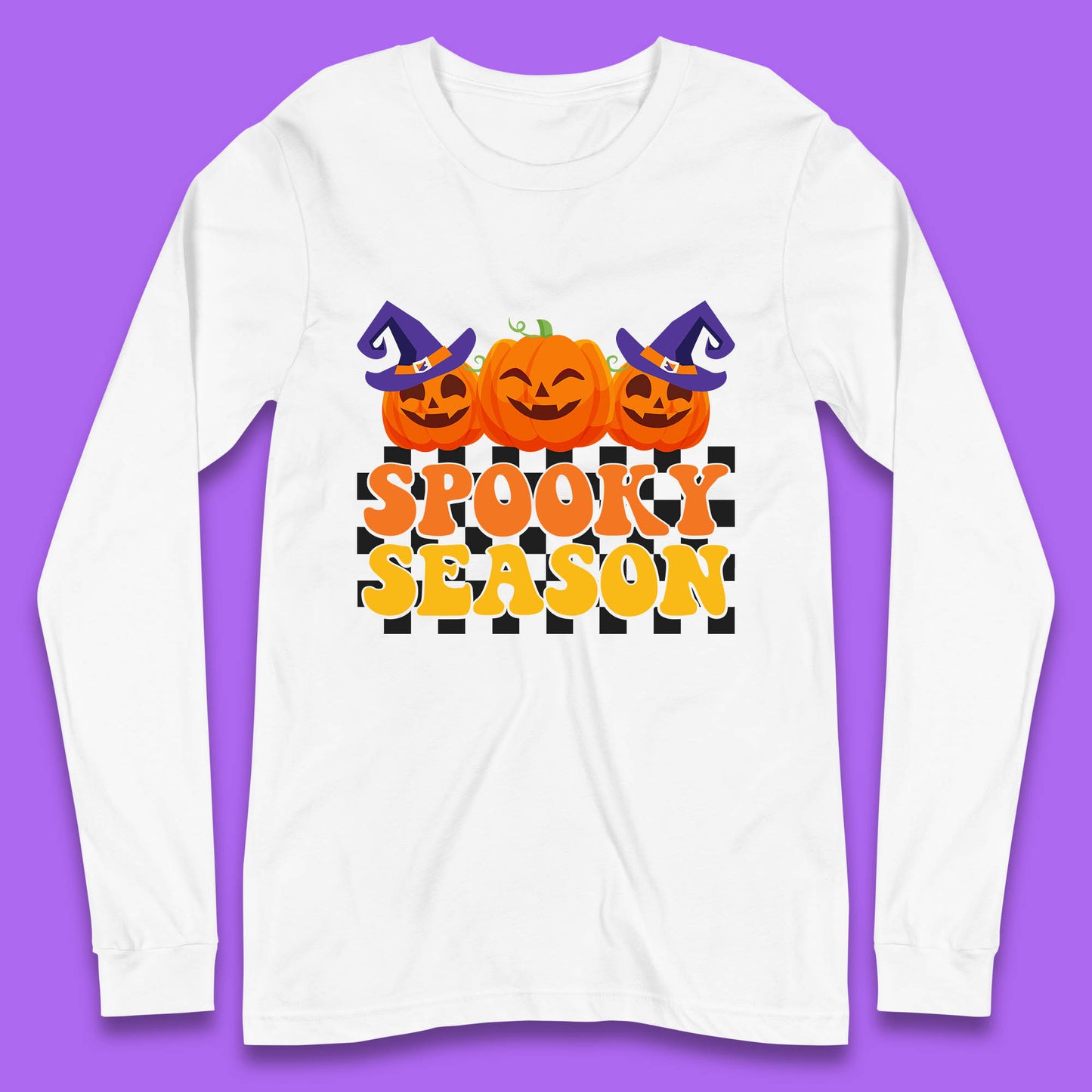 Spooky Season Halloween Jack-O-Lantern Pumpkins Spooky Vibes Long Sleeve T Shirt