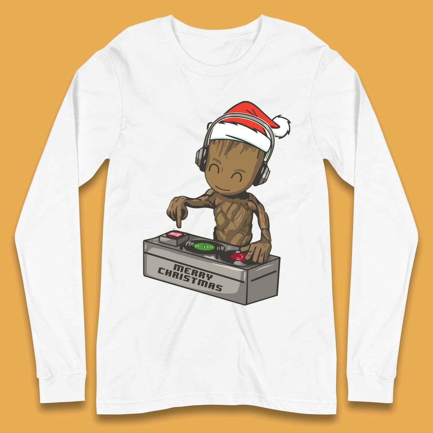 Baby Groot DJ Christmas Long Sleeve T-Shirt