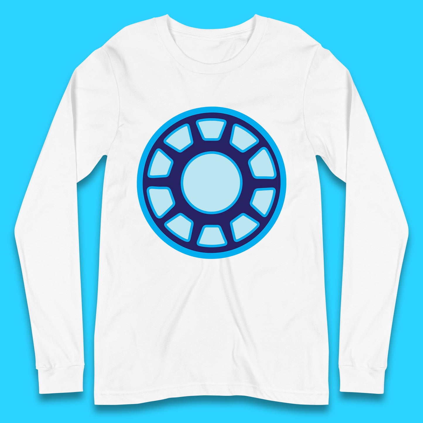 Iron Man Logo Superhero Iron Man ARC Reactor Hook Loop Tactics Morale Tony Stark Avengers Movie Long Sleeve T Shirt