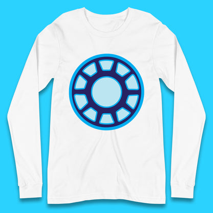 Iron Man Logo Superhero Iron Man ARC Reactor Hook Loop Tactics Morale Tony Stark Avengers Movie Long Sleeve T Shirt