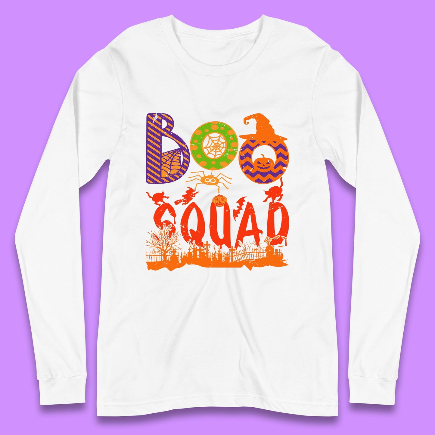 Boo Squad Halloween Matching Costume Horror Boo Crew Long Sleeve T Shirt