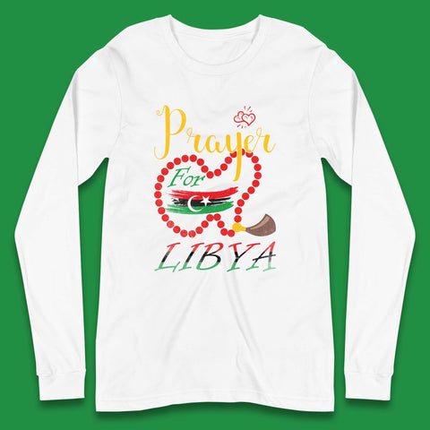 Prayer For Libya Help Libya Flood Solidarity Stand With Libya Long Sleeve T Shirt