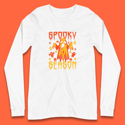 Spooky Season Halloween Ugly Scary Boo Ghost Halloween Vibes Long Sleeve T Shirt