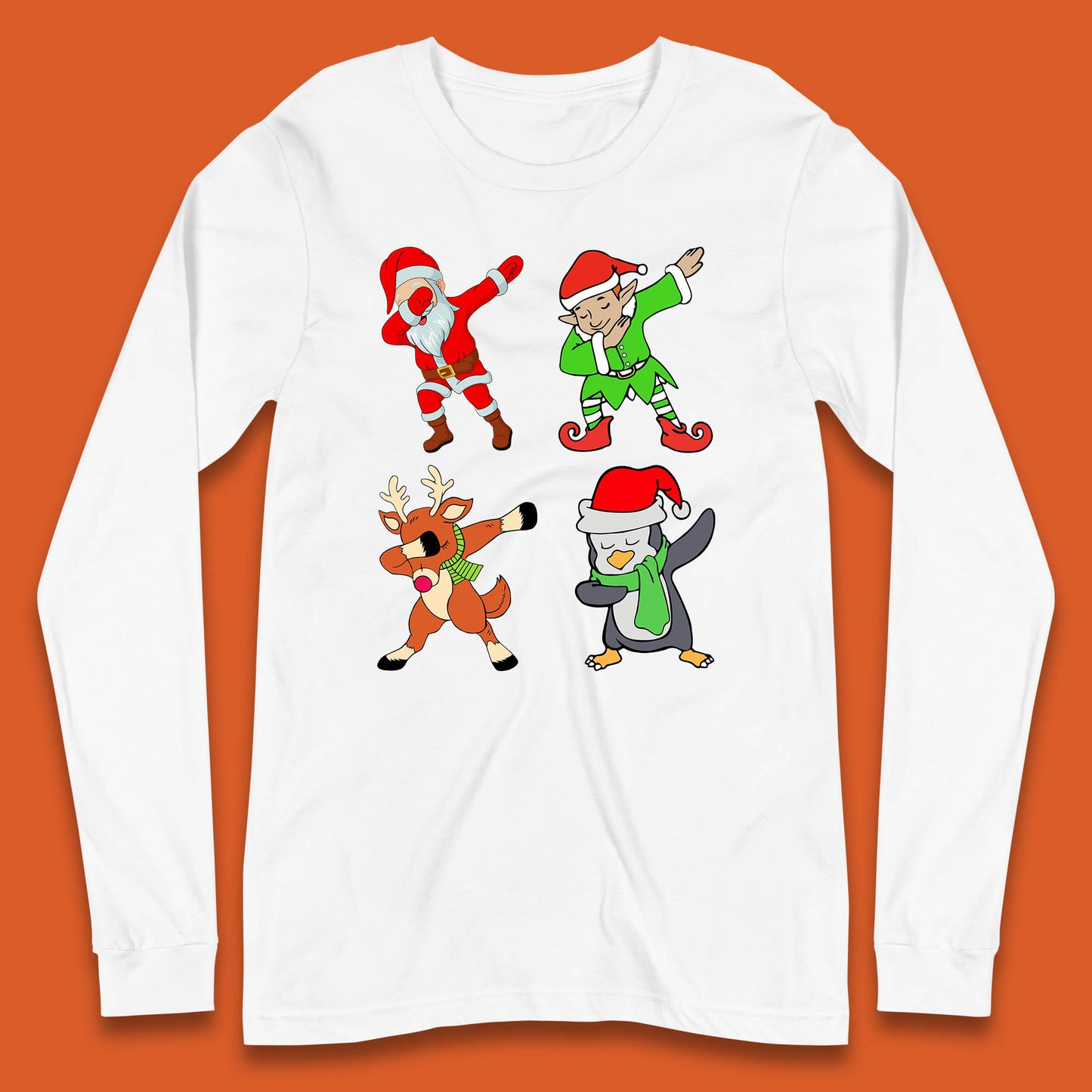 santa clause & friends dabbing long sleeve t-shirt