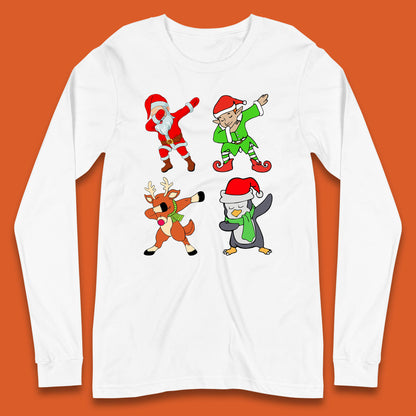 santa clause & friends dabbing long sleeve t-shirt