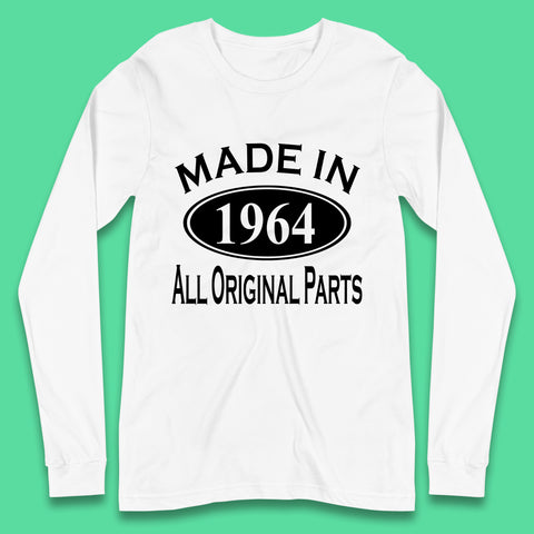 Made In 1964 All Original Parts Vintage Retro 59th Birthday Funny 59 Years Old Birthday Gift Long Sleeve T Shirt