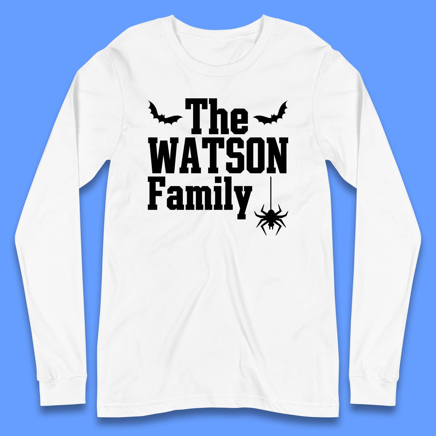 Personalised Halloween Family Your Name Horror Scary Spooky Matching Costume Long Sleeve T Shirt