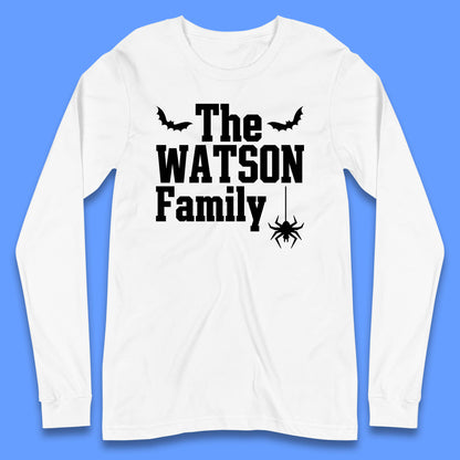 Personalised Halloween Family Your Name Horror Scary Spooky Matching Costume Long Sleeve T Shirt