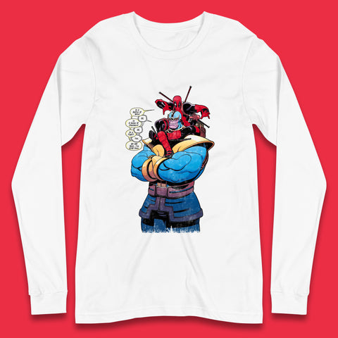 Marvel Comics Deadpool Minibus 3 Deadpool VS Thanos Comic Book Fictional Character Long Sleeve T Shirt