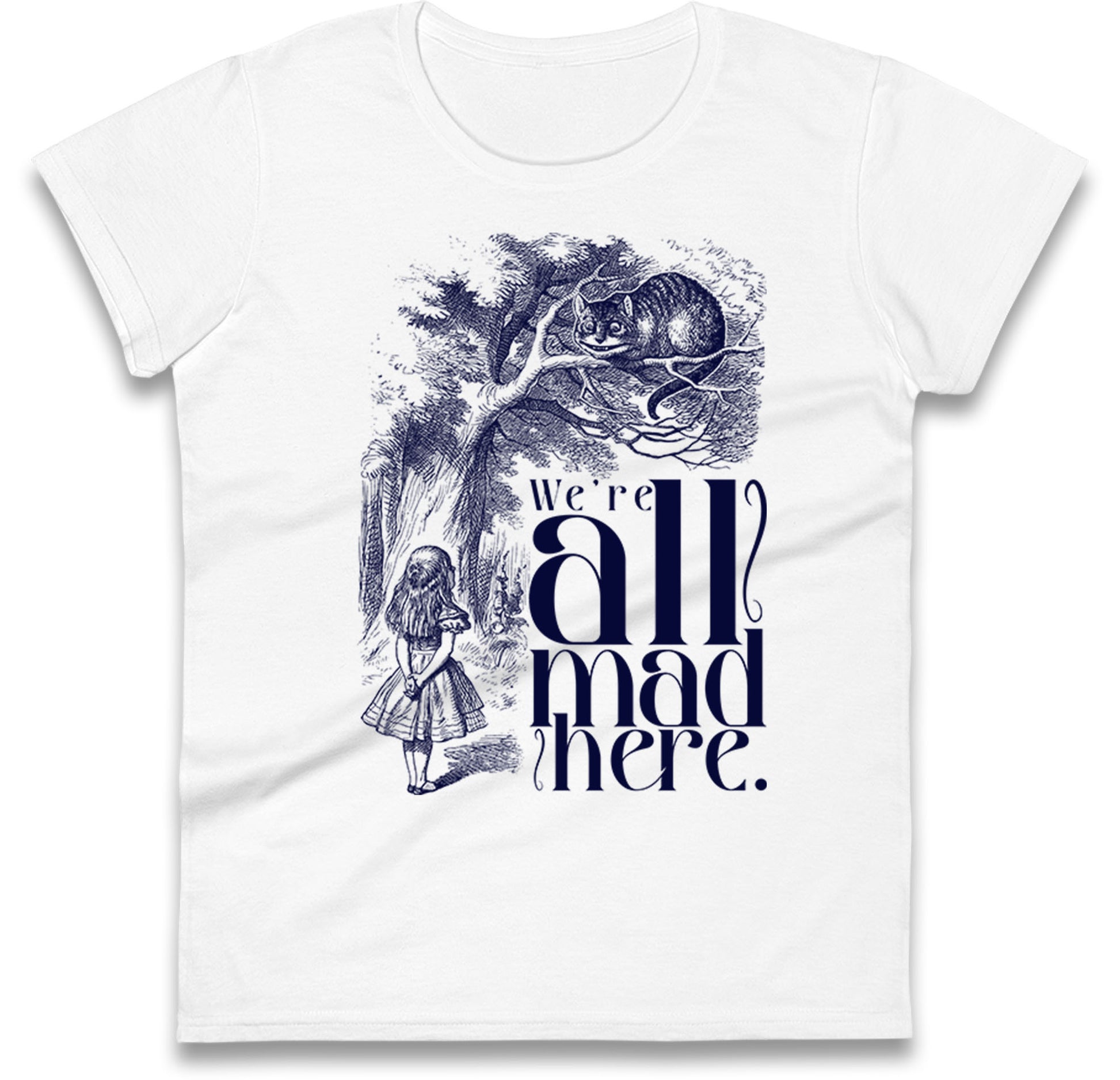 Alice And Cheshire Cat Womens T Shirt